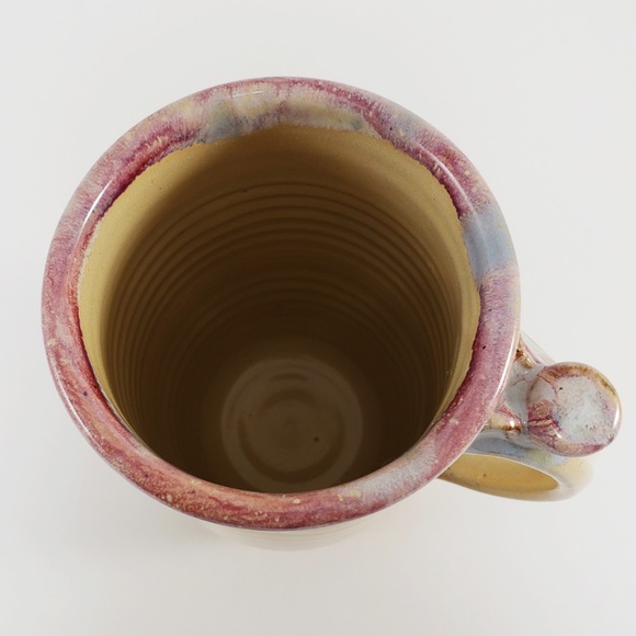 Handmade Terra-cotta Wheel Thrown Glazed Large Art Mug Signed Potternot Pottery - Picture 3 of 12